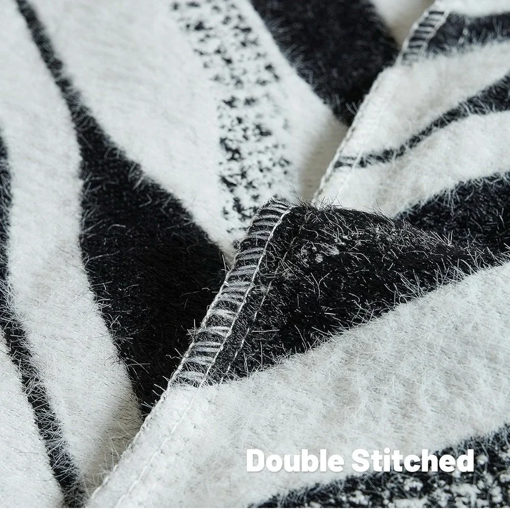 Black Decorative Throw Pillow Covers 20x20Inch Set of 2,Soft Faux‎ Cashmere
